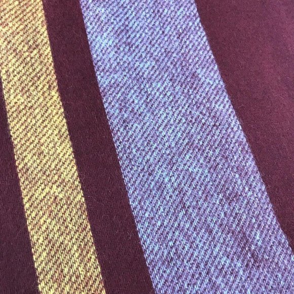 HERMES Alternate stripe With fringe Scarf Cashmere Multicolore/navy - Picture 6 of 7